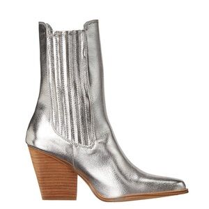 Chinese Laundry Metallic Silver Heeled Boots NWOB